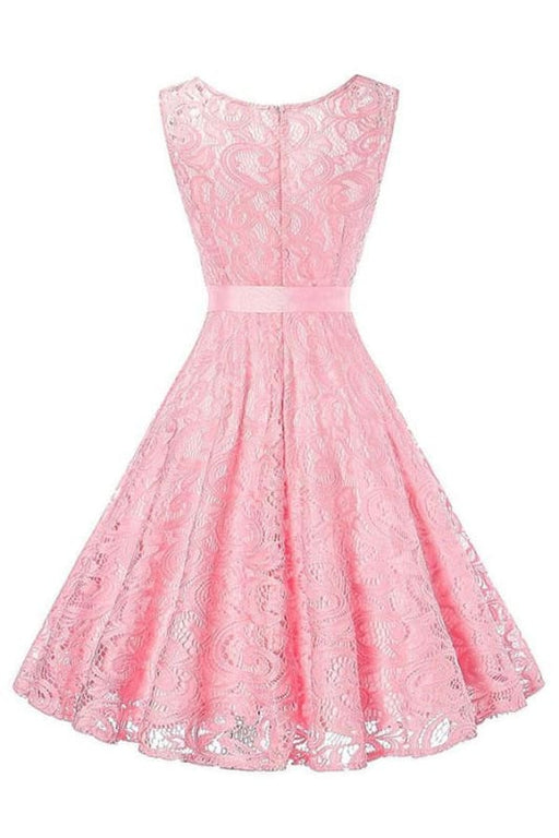 Womens Patchwork Lace-up Bowknot Dresses - lace dresses