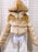 Women's White Faux Fur Coats Long Sleeves Hooded Lilac Polyester Lining Short Winter Coat
