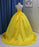 Yellow Ball Gown High Neck Prom with Beading Long Halter Quinceanera Dress - Prom Dresses