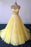 Yellow Lace Strapless Long Graduation Sweetheart Prom Dress For Teens - Prom Dresses